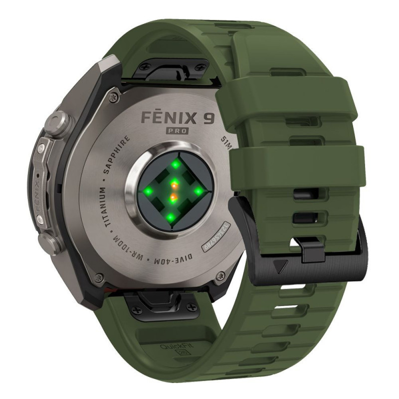 Pasek do zegarka Tech-Protect Silicone do Garmin Fenix 5 / 6 / 6 Pro / 7 / 8 / 8 Pro / E / 9 / 9 Pro 51 mm, Military Green