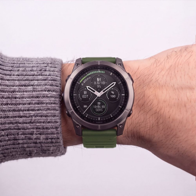 Pasek do zegarka Tech-Protect Silicone do Garmin Fenix 5 / 6 / 6 Pro / 7 / 8 / 8 Pro / E / 9 / 9 Pro 51 mm, Military Green