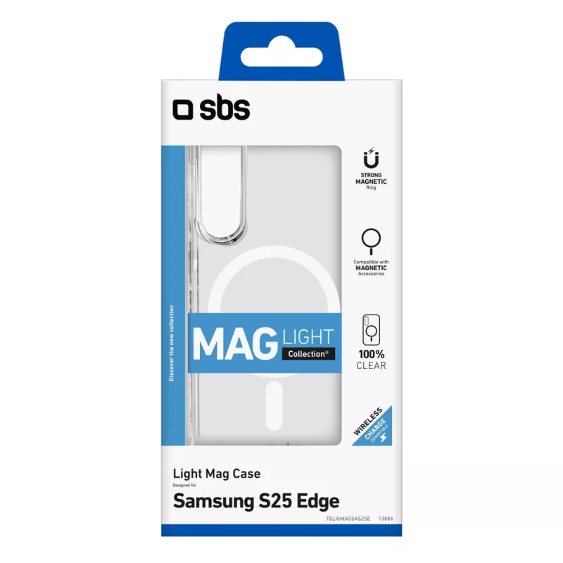 Etui SBS Light Mag do Samsung Galaxy S25 Edge, przezroczyste