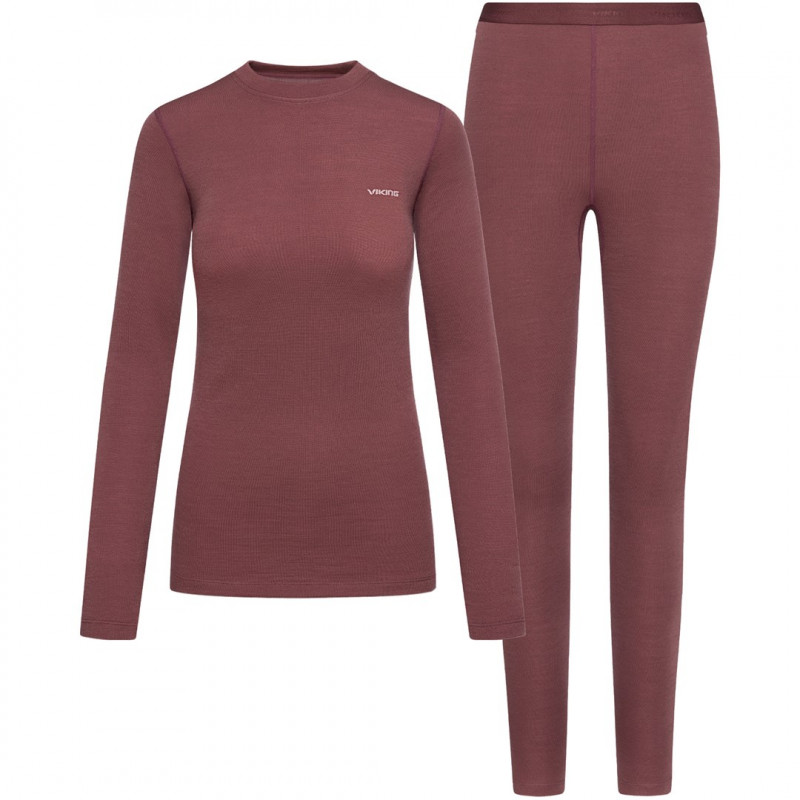 Viking Meriboo Lady Set Merino zestaw bielizny termoaktywnej damskiej, różowy, M