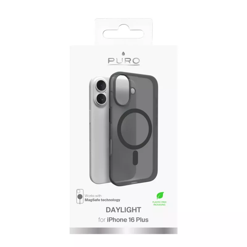 Etui silikonowe Puro Daylight MagSafe do iPhone 16 Plus, czarne