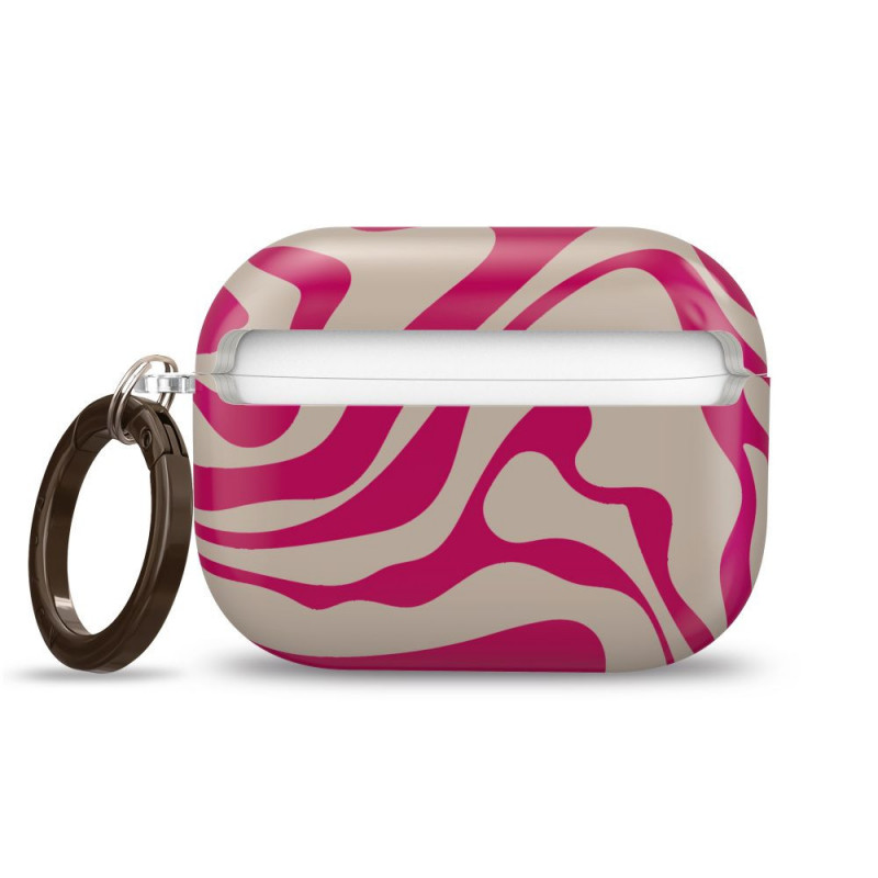 Etui Tech-Protect Lamano dla Apple AirPods Pro 3 z karabińczykiem, Flamingo Bloom (różowy i beżowy)