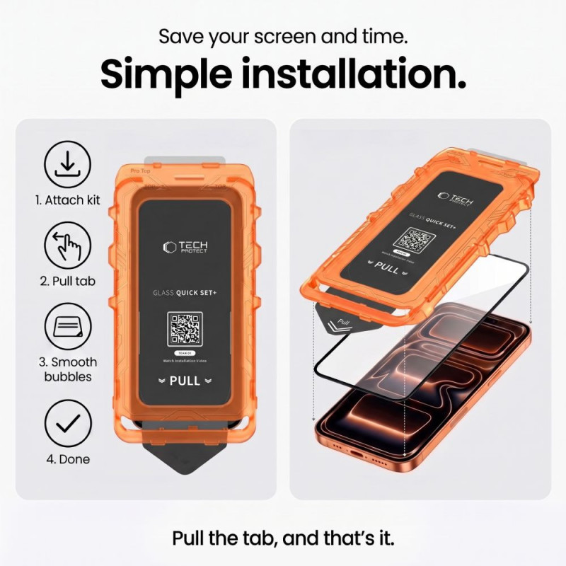 Tech-Protect Quick Set+ szkło hartowane do Apple iPhone 17 Pro Max / 18 Pro Max, czarny (2 szt.)