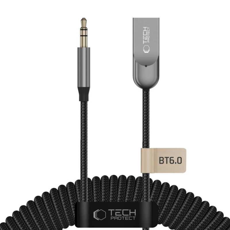 Tech-Protect Ultraboost AU04 adapter audio Bluetooth 6.0 z AUX 3,5 mm, szary