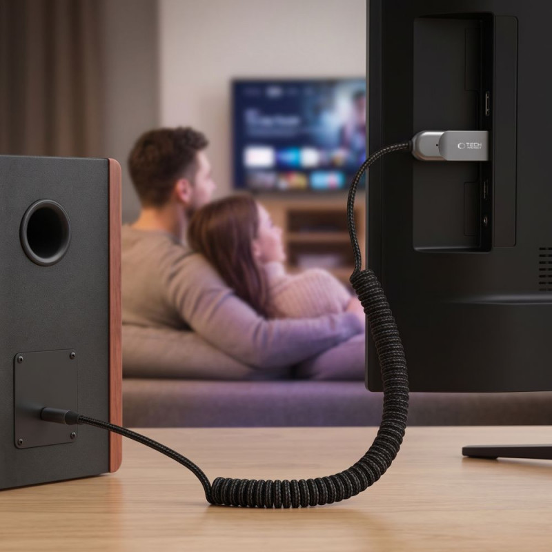 Tech-Protect Ultraboost AU04 adapter audio Bluetooth 6.0 z AUX 3,5 mm, szary