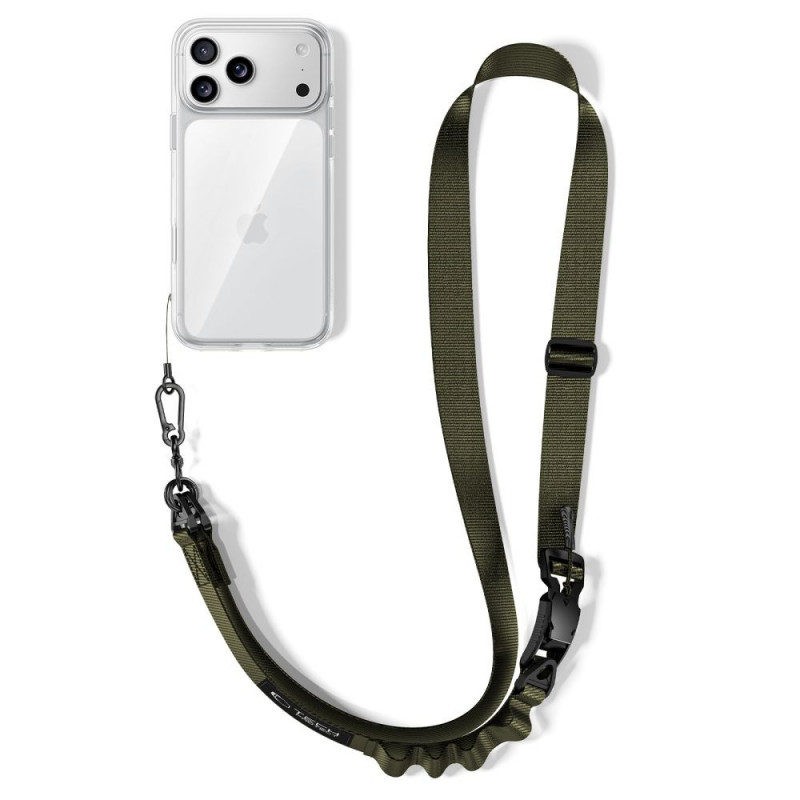 Tech-Protect C9S Rope Crossbody pasek do telefonu na ramię, nylon, 91–140 cm, Army Green