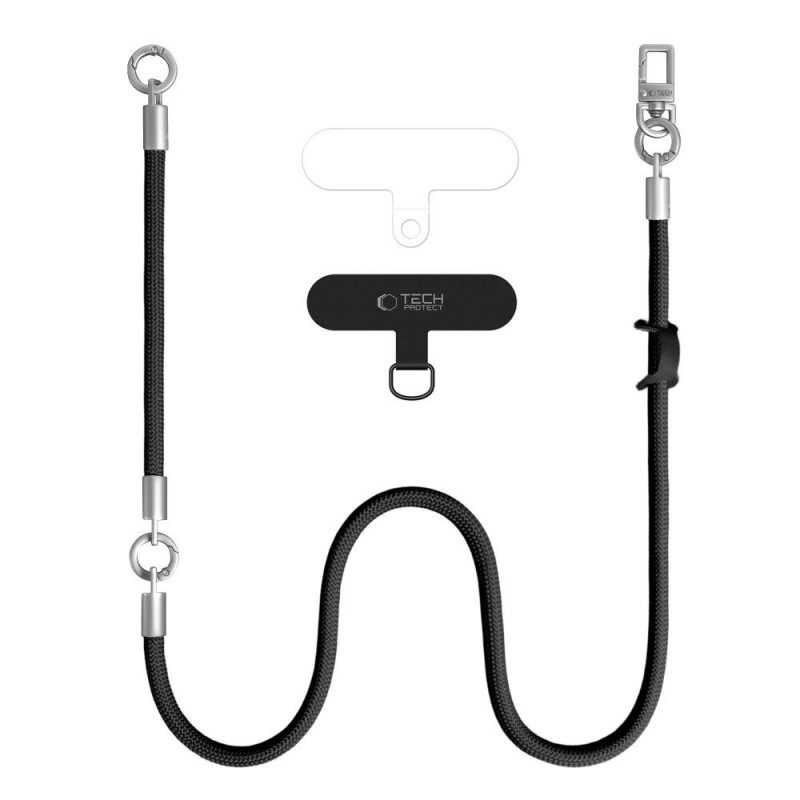 Tech-Protect C10S Rope Crossbody & Wrist zestaw pasków do telefonu, Black/Titanium