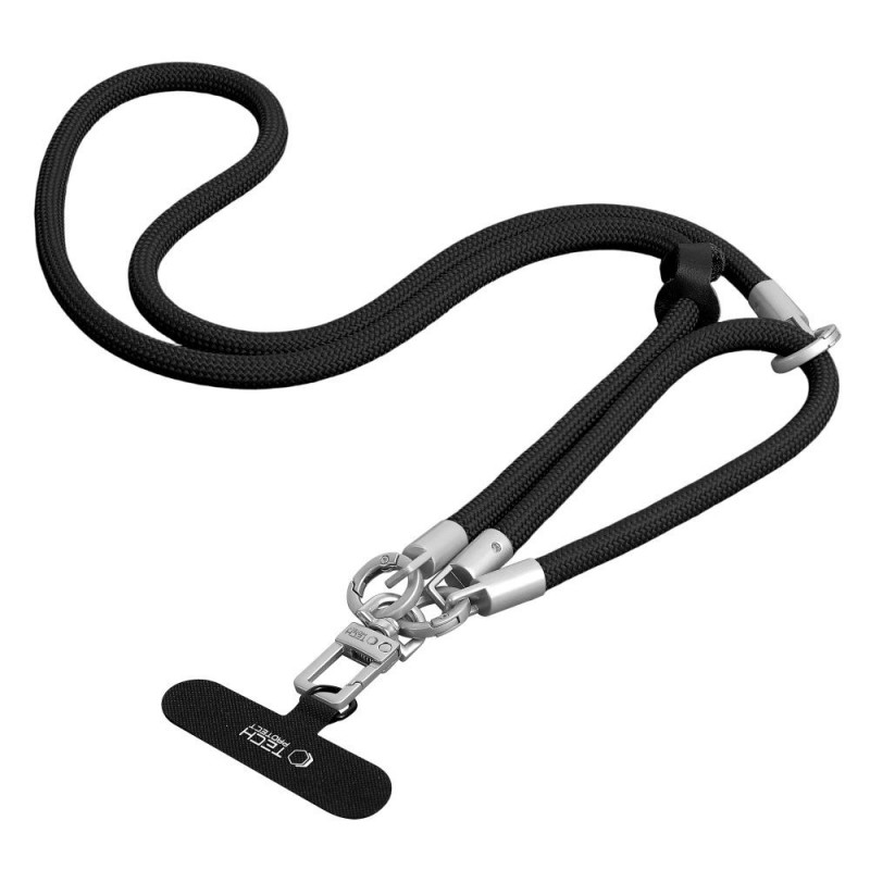 Tech-Protect C10S Rope Crossbody & Wrist zestaw pasków do telefonu, Black/Titanium