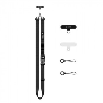 Tech-Protect C9S Rope Crossbody pasek do telefonu, czarny