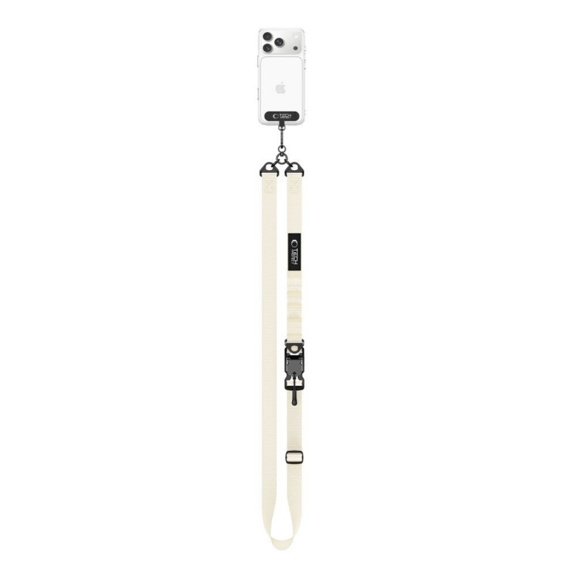 Tech-Protect C9S Rope Crossbody pasek do telefonu na ramię, nylon, 91–140 cm, Desert Beige
