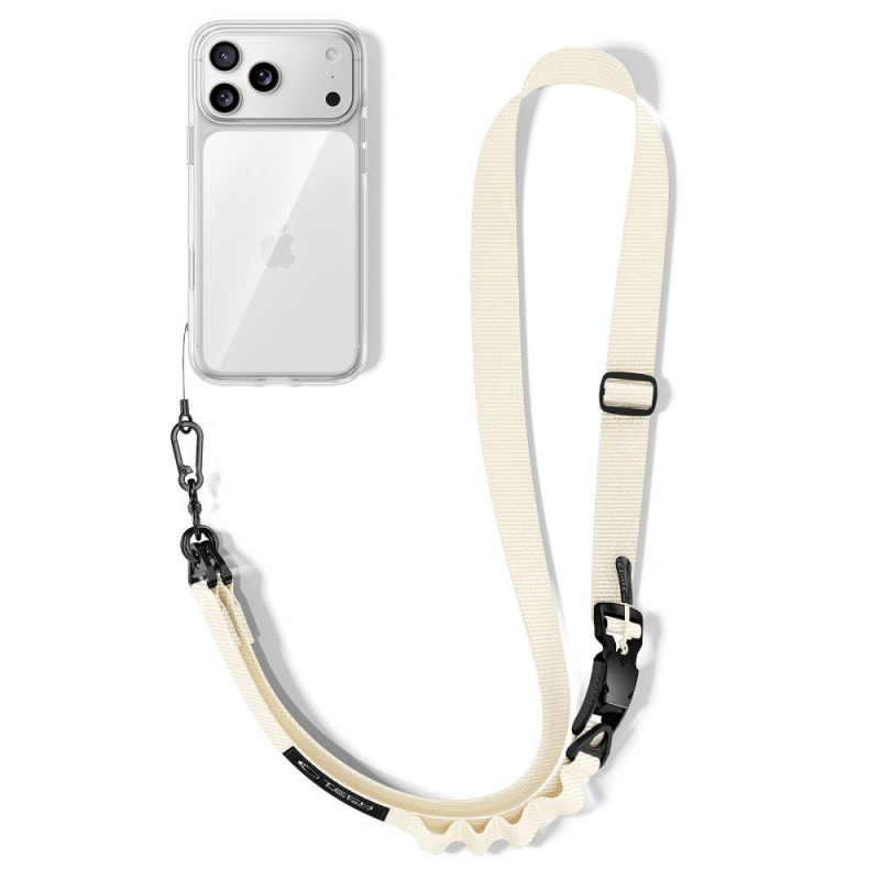 Tech-Protect C9S Rope Crossbody pasek do telefonu na ramię, nylon, 91–140 cm, Desert Beige