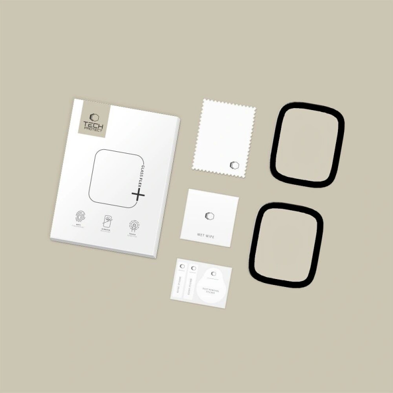Tech-Protect Glass Flex+ szkło hybrydowe do Apple Watch 4 / 5 / 6 / SE 1 / 2 / 3 40 mm, czarny (2 szt.)