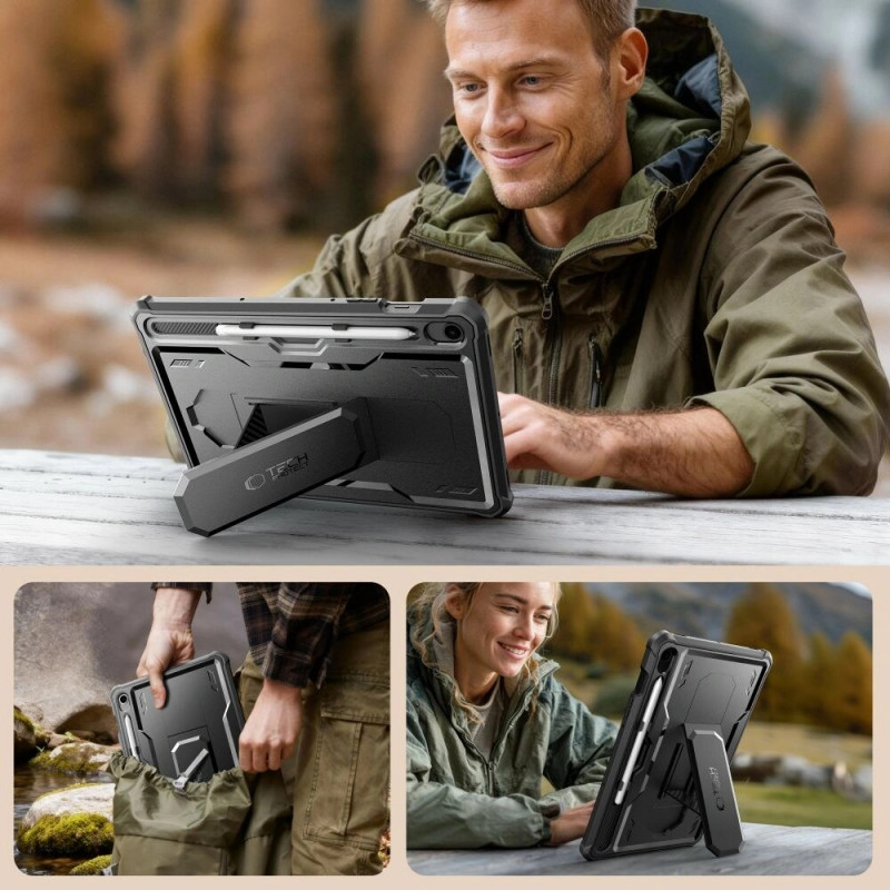 Tech-Protect Kevlar Pro etui na tablet dla Samsung Galaxy Tab S9 11.0 / S10 FE / S10 Lite 10.9 (X710 / X716B / X520 / X526 / X400 / X406B), czarny