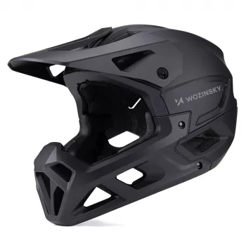 Kask rowerowy pełny Wozinsky z odpinanym wizjerem, 60-62 cm, czarny