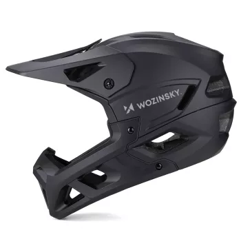 Kask rowerowy pełny Wozinsky z odpinanym wizjerem, 60-62 cm, czarny