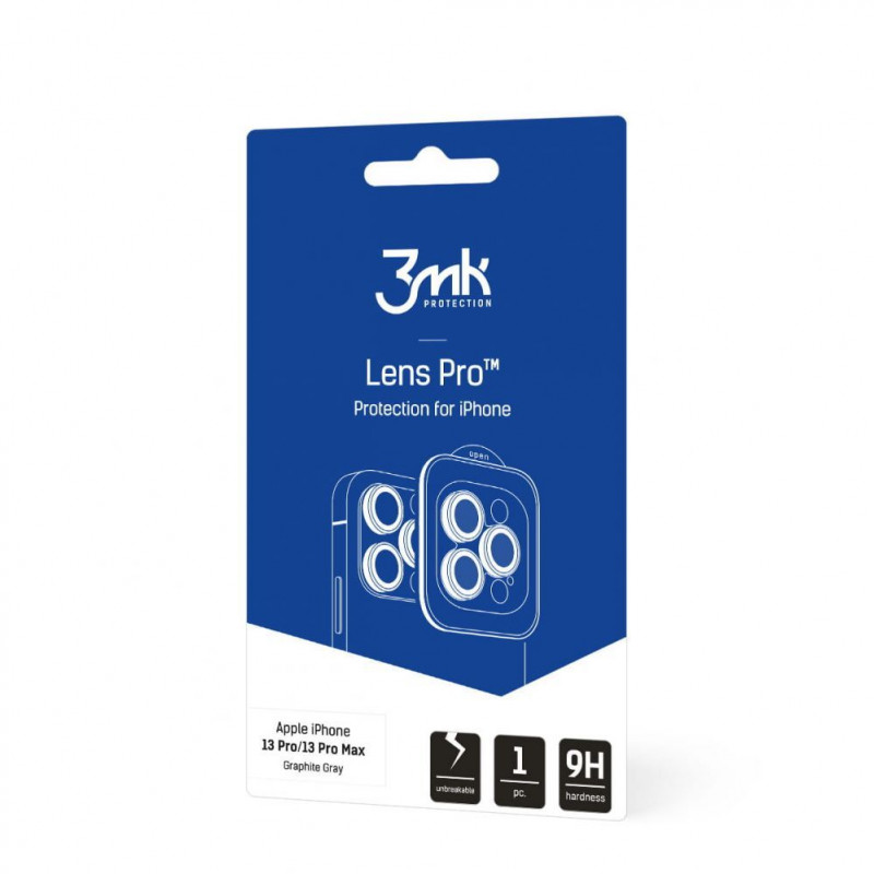 Szkło ochronne na aparat 3MK Lens Protection Pro Apple iPhone 13 Pro / 13 Pro Max, grafitowy szary