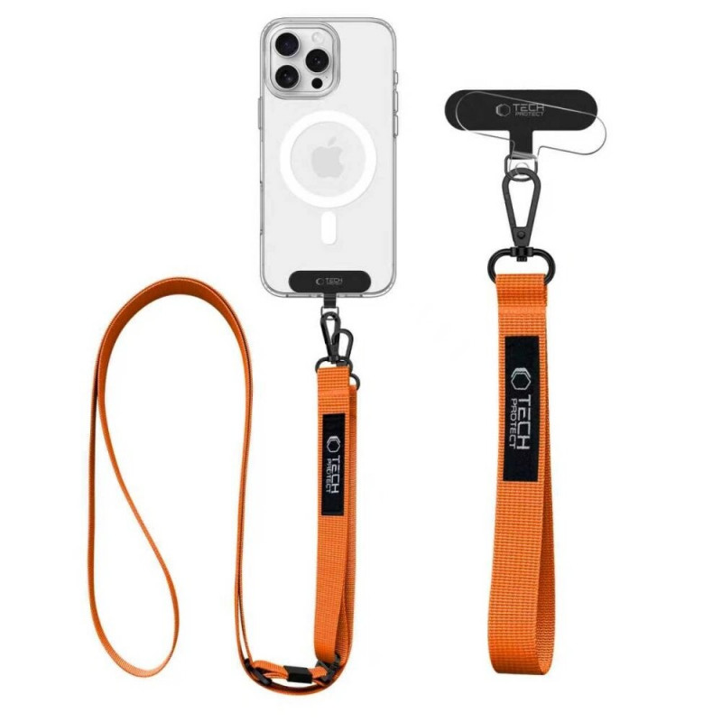 Tech-Protect C6S Rope Crossbody smycz do telefonu, Cosmic Orange