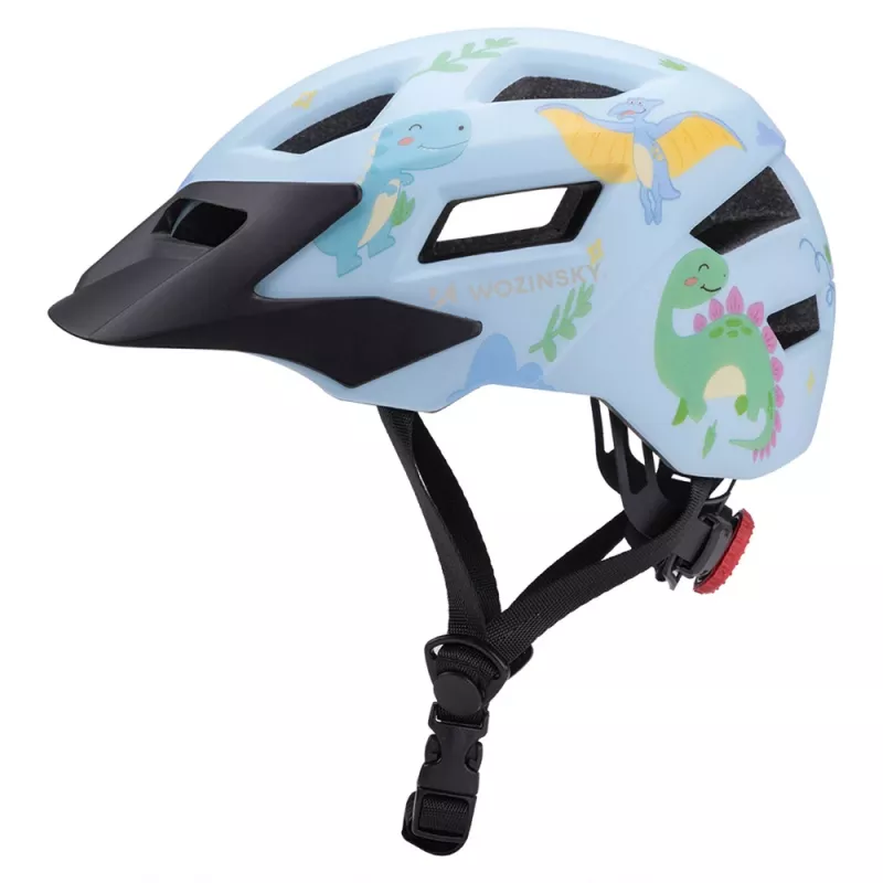 Kask rowerowy MTB dla dzieci Wozinsky z odpinanym daszkiem, rozmiar XS (48-52 cm), jasnoniebieski