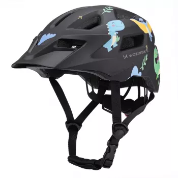 Kask rowerowy MTB dla dzieci Wozinsky z odpinanym daszkiem, rozmiar XS (48-52 cm), czarny