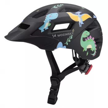 Kask rowerowy MTB dla dzieci Wozinsky z odpinanym daszkiem, rozmiar XS (48-52 cm), czarny