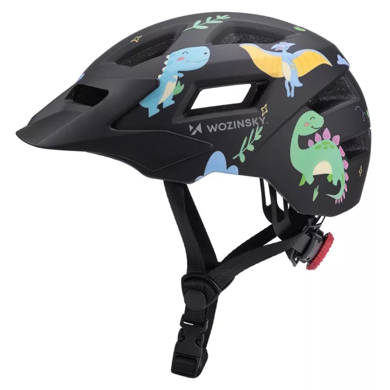 Kask rowerowy MTB dla dzieci Wozinsky z odpinanym daszkiem, rozmiar XS (48-52 cm), czarny