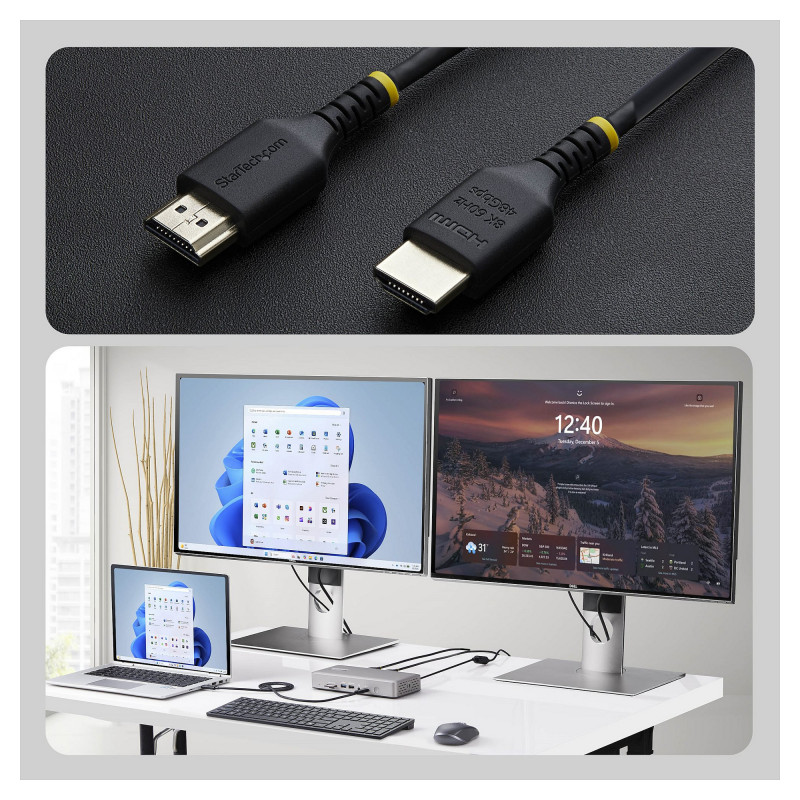 StarTech.com HDMI21-CBL-SLIM-1M kabel HDMI 2.1 Ultra High Speed, 1 m, czarny