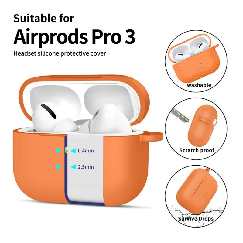 Tech-Protect Silicone Hook etui z silikonu do Apple AirPods Pro 3, Cosmic Orange