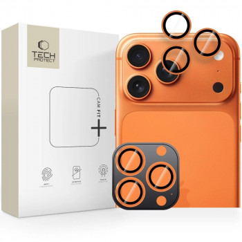 Tech-Protect Camring Fit+ osłonki na obiektyw aparatu do Apple iPhone 14 Pro / 14 Pro Max / 15 Pro / 15 Pro Max / 16 Pro / 16 Pro Max / 17 Pro / 17 Pro Max, Cosmic Orange