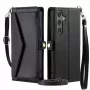 Hurtel Samsung Galaxy A56 5G etui portfel z syntetycznej skóry PU z funkcją podstawki i paskami, czarny