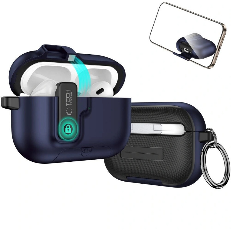 Etui Tech-Protect Slim Hook do Apple AirPods Pro 3, Navy Blue
