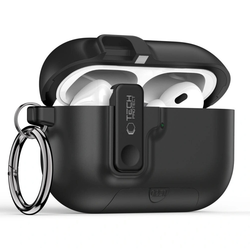 Etui Tech-Protect Slim Hook do Apple AirPods Pro 3, czarny