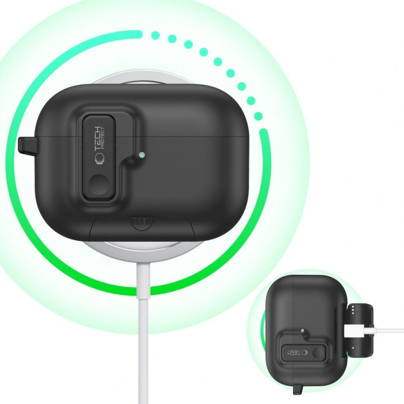Etui Tech-Protect Slim Hook do Apple AirPods Pro 3, czarny