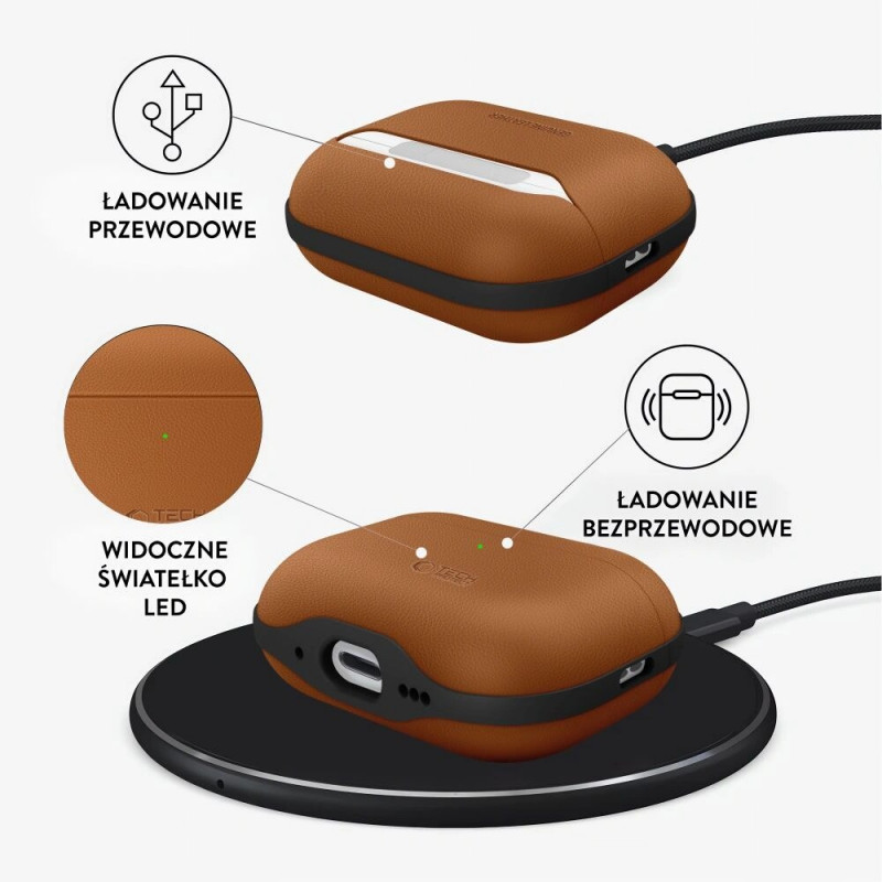 Etui Tech-Protect NaturalFit do Apple AirPods Pro 3, brązowe