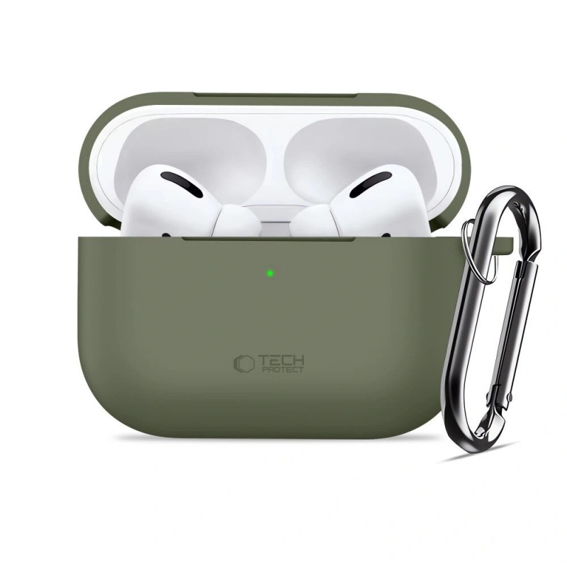 Tech-Protect Silicone Hook etui z silikonu na Apple AirPods Pro 3, Olive Green