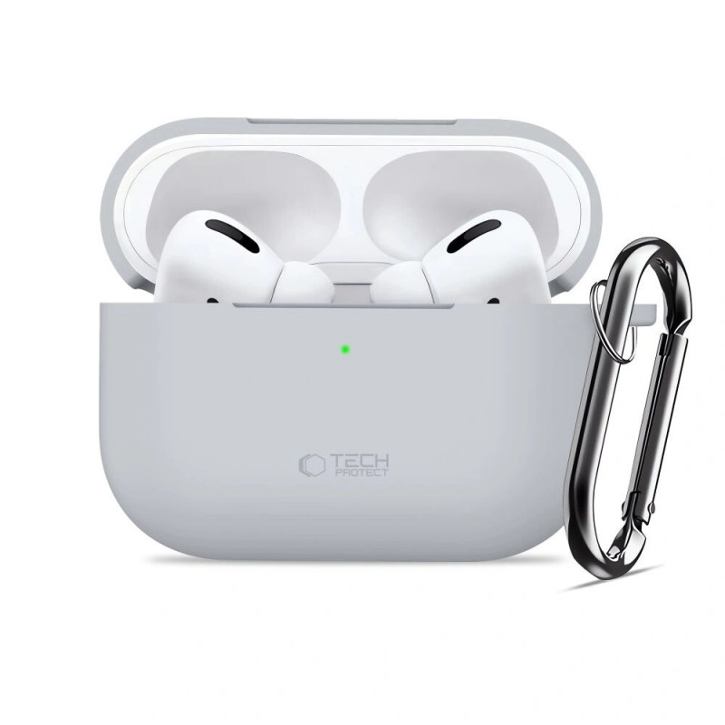 Etui silikonowe Tech-Protect Silicone Hook do Apple AirPods Pro 3, Crayon Grey