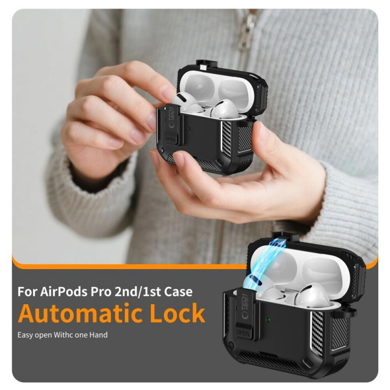 Etui Tech-Protect Carbonox MagSafe do Apple AirPods Pro 3, THP4731, czarne