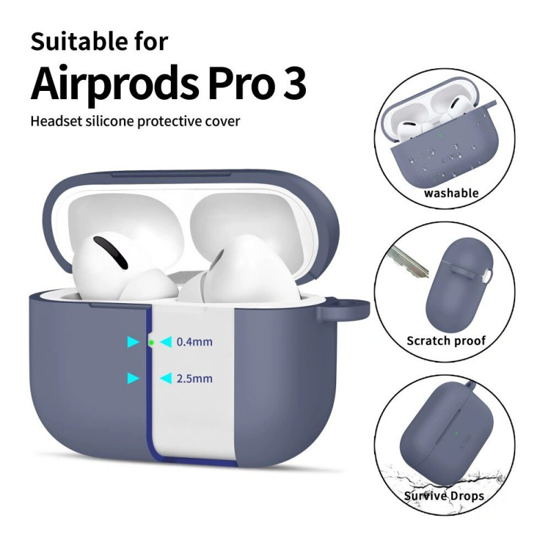 Tech-Protect Silicone Hook etui silikonowe na Apple AirPods Pro 3, Baby Blue