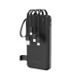 Wozinsky W11-B 10000mAh 10W Power Bank z wbudowanymi kablami i latarką, czarny