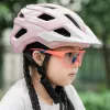 Kask rowerowy młodzieżowy Rockbros LK-67 z odpinanym daszkiem 54–58 cm, różowy