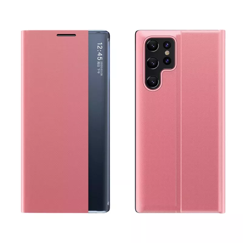 Hurtel New Sleep Case do Samsung Galaxy S25 Ultra z klapką i podstawką, różowy