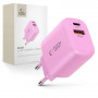 Tech-Protect NCA30 USB-A, USB-C ładowarka sieciowa PD 30W / QC3.0 Baby Pink