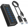 ICY BOX IB-AC618a 7-portowy hub USB 3.2 Gen 2, aluminium, 12 V