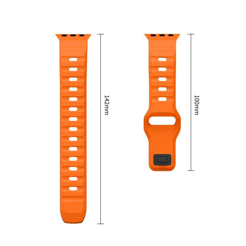 Tech-Protect Silicone Line Apple Watch 8 / 9 / 10 / 11 / 12 / SE / Ultra 44/45/46/49 mm pasek, pomarańczowy