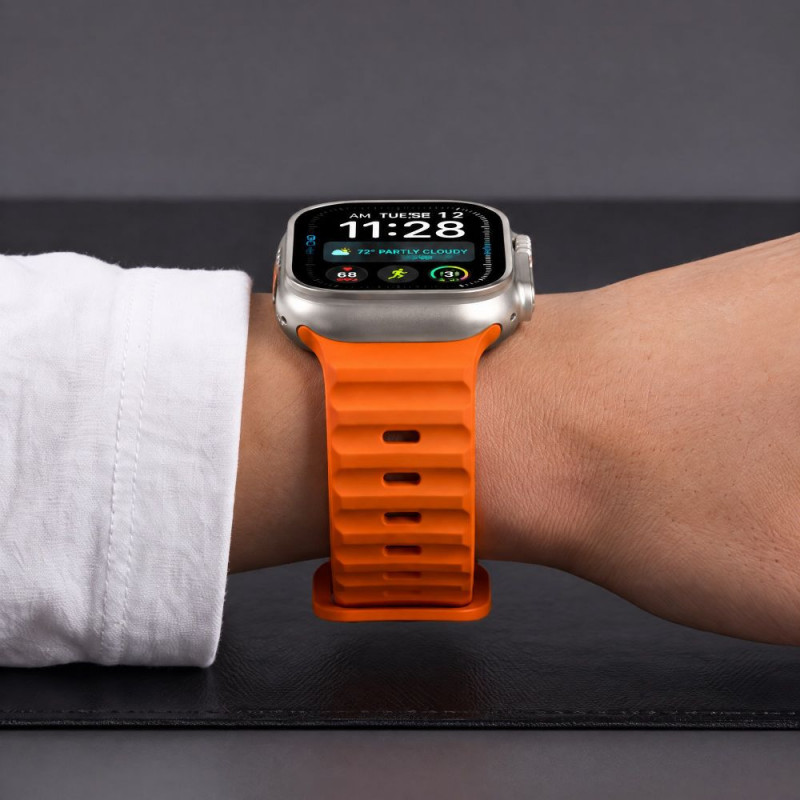 Tech-Protect Silicone Line Apple Watch 8 / 9 / 10 / 11 / 12 / SE / Ultra 44/45/46/49 mm pasek, pomarańczowy