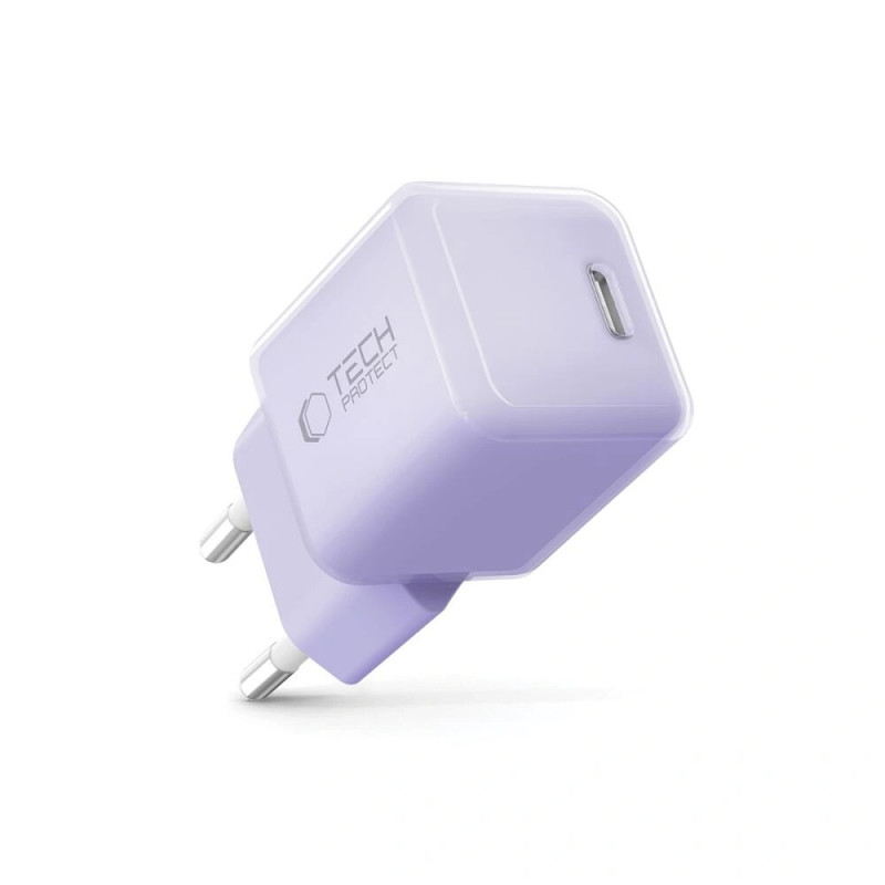 Tech-Protect NCM25 ładowarka ścienna USB-C PD 25W, Baby Purple