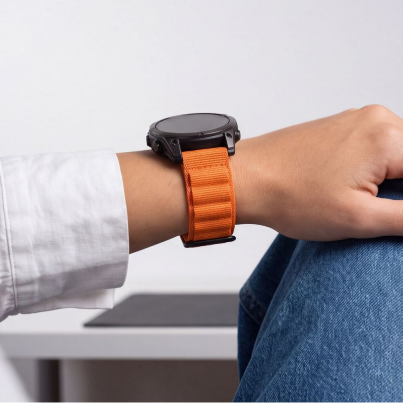 Pasek do zegarka Tech-Protect Nylon Pro THP6037 do Garmin Fenix 5X / 5X Plus / 6X / 6X Pro / 7X / 8 / 8 Pro / 9 / 9 Pro (51 mm), pomarańczowy