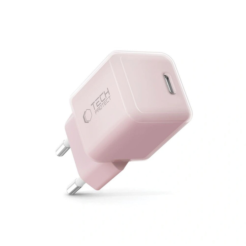 Tech-Protect NCM25 ładowarka ścienna USB-C PD 25W, Baby Pink