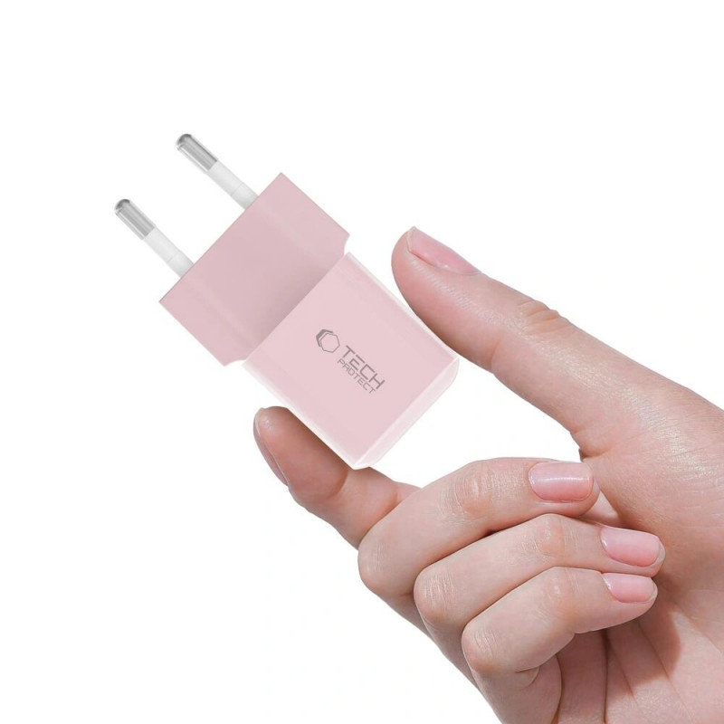 Tech-Protect NCM25 ładowarka ścienna USB-C PD 25W, Baby Pink