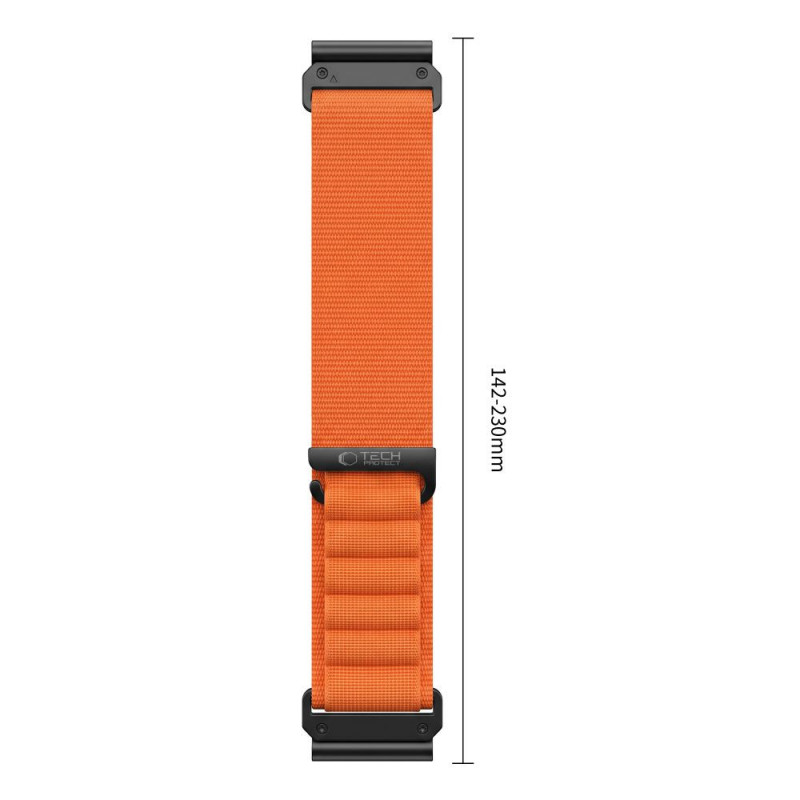 Pasek do zegarka Tech-Protect Nylon Pro THP6032 dla Garmin Fenix 5X / 5X Plus / 6X / 6X Pro / 7X / 8 / 8 Pro / 9 / 9 Pro (47 mm), pomarańczowy