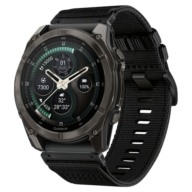 Pasek do zegarka Tech-Protect Nylon Classic do Garmin Fenix 5X / 5X Plus / 6X / 6X Pro / 7X / 8 / 8 Pro / 9 / 9 Pro 47 mm, czarny